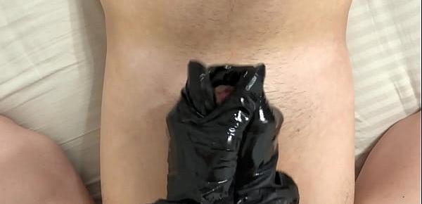  Sexy Queen Makes Handjob in Latex Gloves